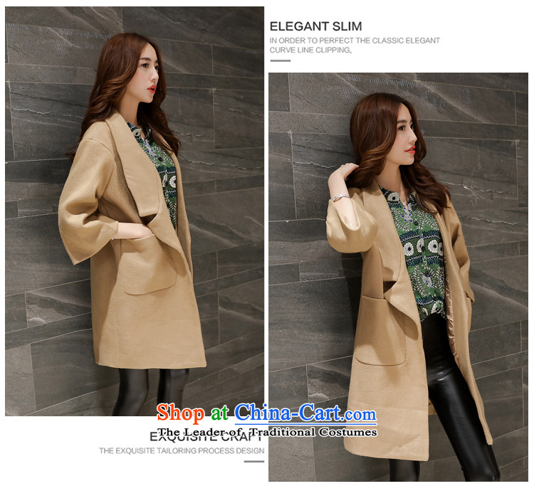 Yi Wu  2015 autumn and winter Korean New larger Cashmere wool coat in the medium to long term,? 7 cuff suits for a wool coat Y8802 female red S picture, prices, brand platters! The elections are supplied in the national character of distribution, so action, buy now enjoy more preferential! As soon as possible.