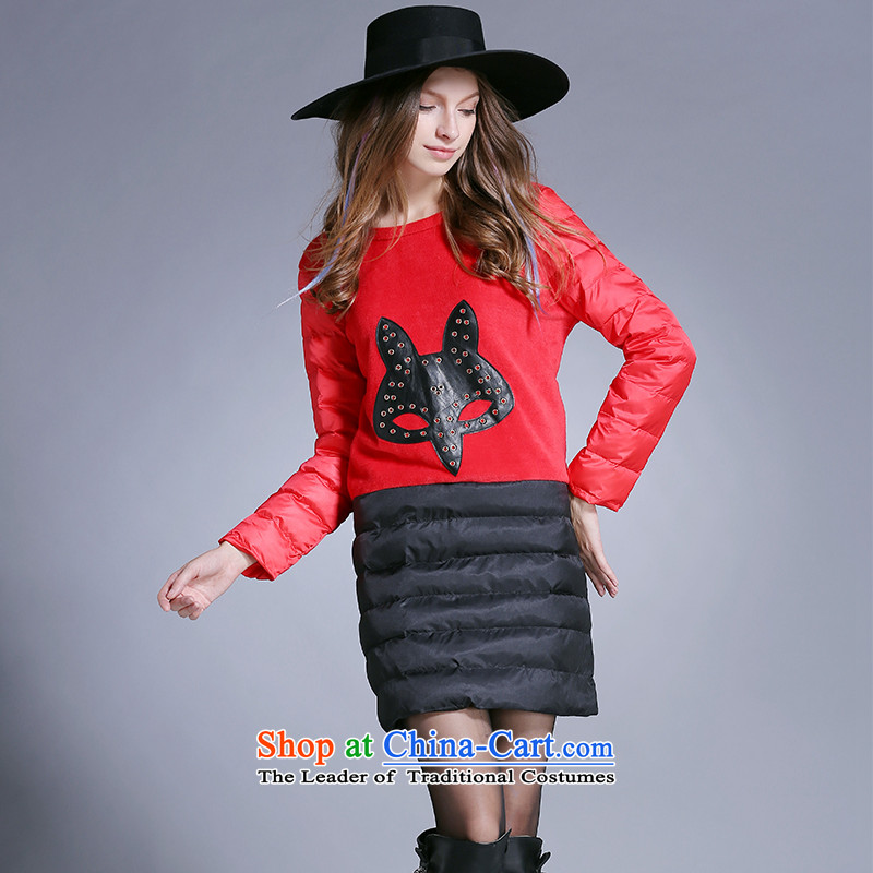 The new 2015 Elizabeth discipline Western brands larger women Fall/Winter Collections forming the dresses long-sleeved light slice feather cotton dress PQ6129Q- RED 3XL, discipline sa shopping on the Internet has been pressed.