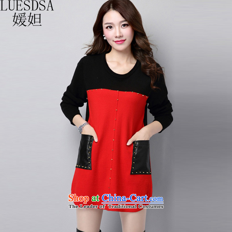 Yuan slot in the 2015 Fall/Winter Collections new thick mm plus hypertrophy of ladies' knitted shirts, loose video forming the thin sweater dresses YD691 XXL, Yuan slot in the red (LUESDSA) , , , shopping on the Internet
