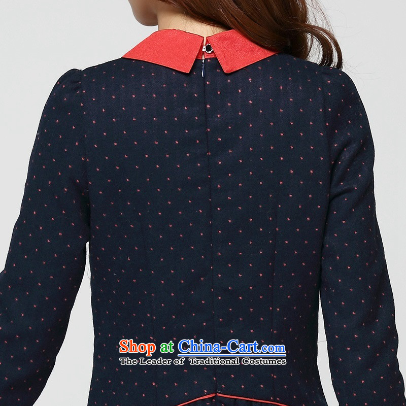 C.o.d. XL 2015 New Fall/Winter Collections Preppy thick sister wave point video thin a long-sleeved baby for a field so gross dresses to dark blue 4XL approximately around 170-190 microseconds, Slim Connie shopping on the Internet has been pressed.