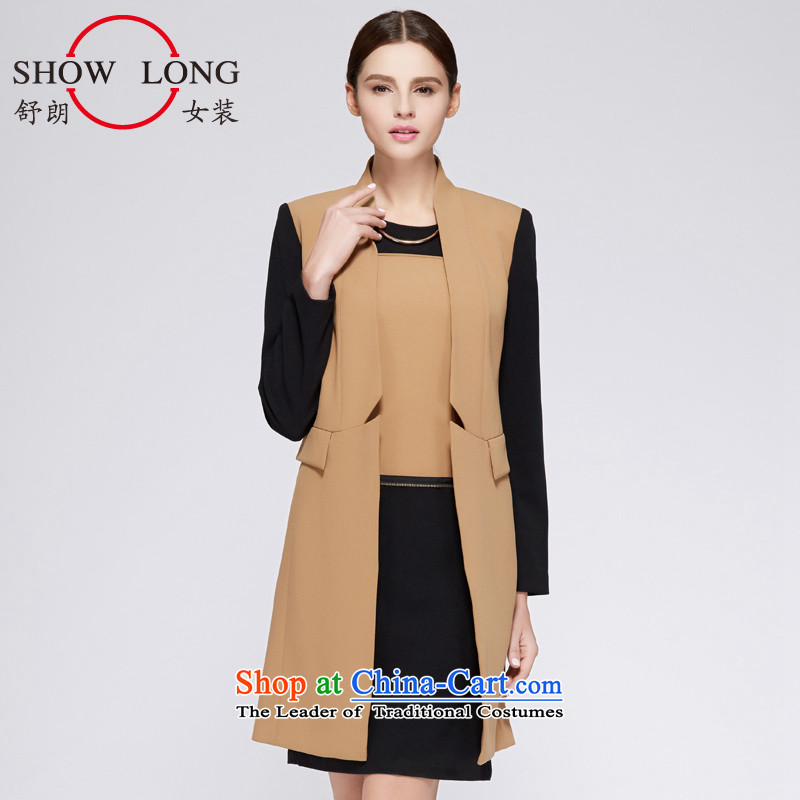 Choulant 2015 winter new women's stylish temperament female Wind Jacket coat S2123H03 female yellow and black M=160/84a=09 code, Shu Yuen Long (SHOW LONG shopping on the Internet has been pressed.