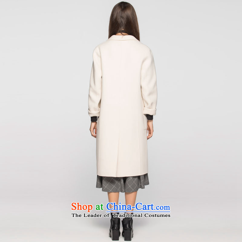 The new 2015 Winter Olympics ETAM W Pure Color long woolen coat 15013413380 beige 38M, Eiger etam,,, shopping on the Internet
