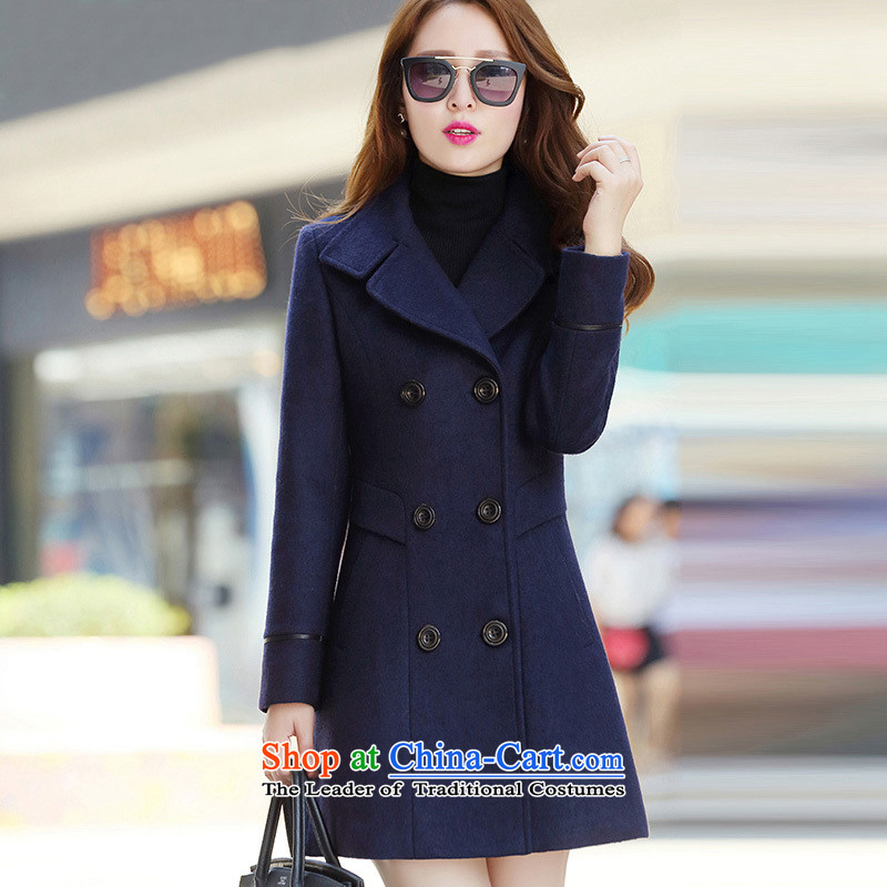 8Pak 2015 winter clothing New Women Korean fashion thick hair girl in the jacket? Long Sau San video thin double-wool coat?- M 9P , , , shopping on the Internet