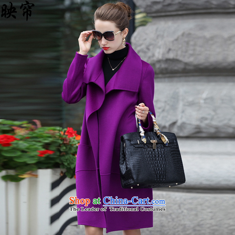Image curtain fall and winter 2015 new women's double-sided gross) is decorated jacket y288# purple L? image curtain shopping on the Internet has been pressed.