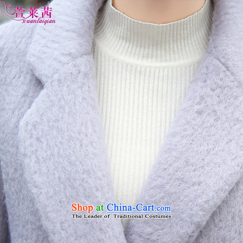 Xuan, Mrs Ure 2015 autumn and winter new minimalist in long wool coat?   Ms. video thin single row clip hair? jacket , gray, L, Xuan xuanlaiqian Lucy () , , , shopping on the Internet