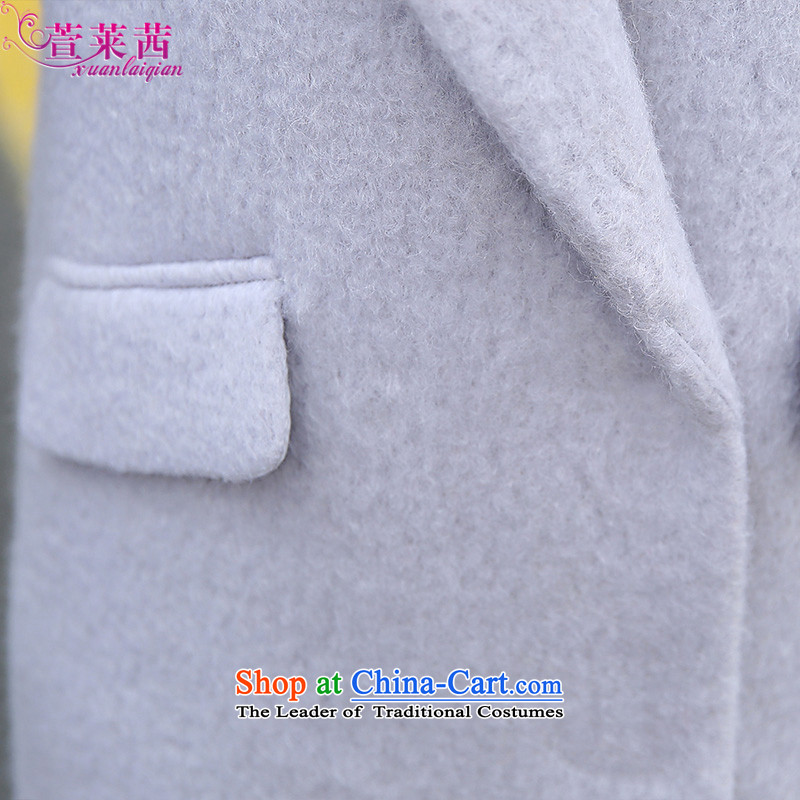 Xuan, Mrs Ure 2015 autumn and winter new minimalist in long wool coat?   Ms. video thin single row clip hair? jacket , gray, L, Xuan xuanlaiqian Lucy () , , , shopping on the Internet