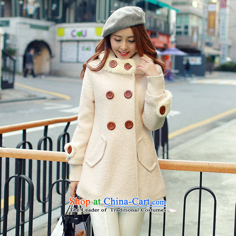 Statements were made by Lau?on Winter 2015 new female jackets for larger video thin wool so Sau San Jacket coat SA beige?M