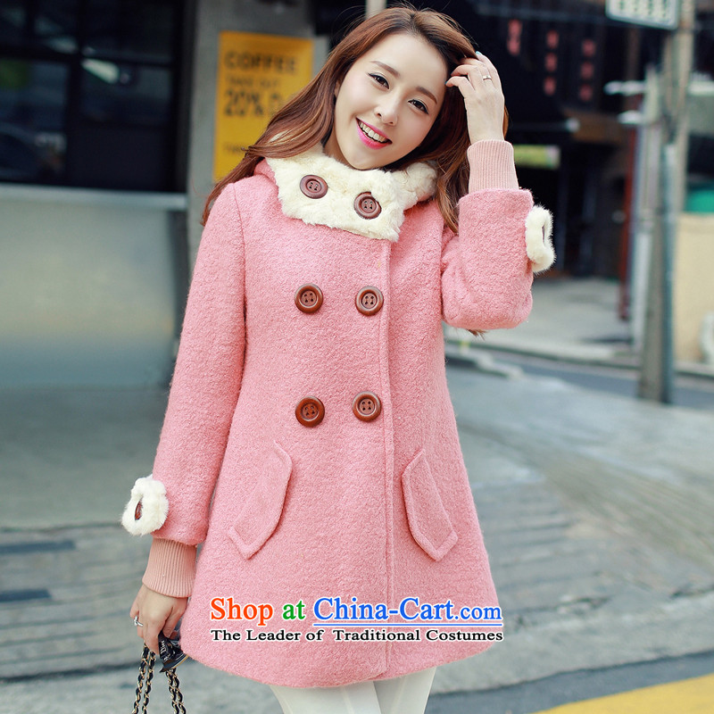Statements were made by Lau on Winter 2015 new female jackets for larger video thin wool so Sau San Jacket coat SA RED M