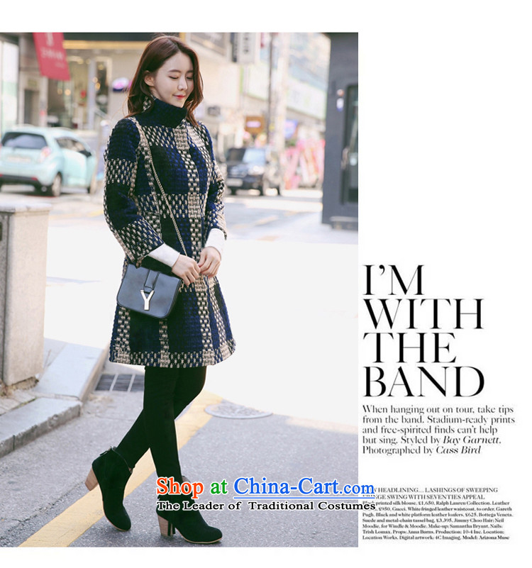 El Wire Cayman 2015 autumn and winter in new women's long autumn and winter new Korean large Sau San tartan sub-coats NRJ6543 navy XXXL picture, prices, brand platters! The elections are supplied in the national character of distribution, so action, buy now enjoy more preferential! As soon as possible.