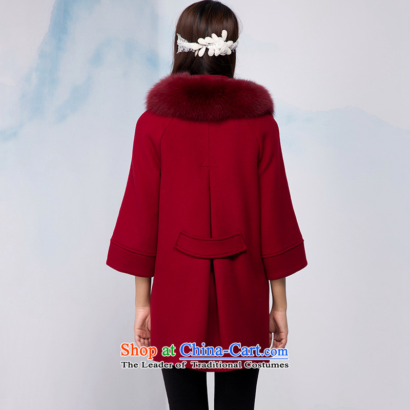 Therefore, 2015 winter new Cheung woolen coats light luxury fashion fox gross for Sau San long coats wine red 175/96A, Rui thus Cheung shopping on the Internet has been pressed.
