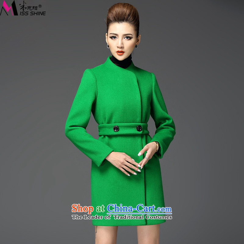 Meath Yang original proposals in the medium to long term, Zhang Qinsheng gross winter 2015 new products so long-sleeved blouses and woolen coat gross??S Green Jacket