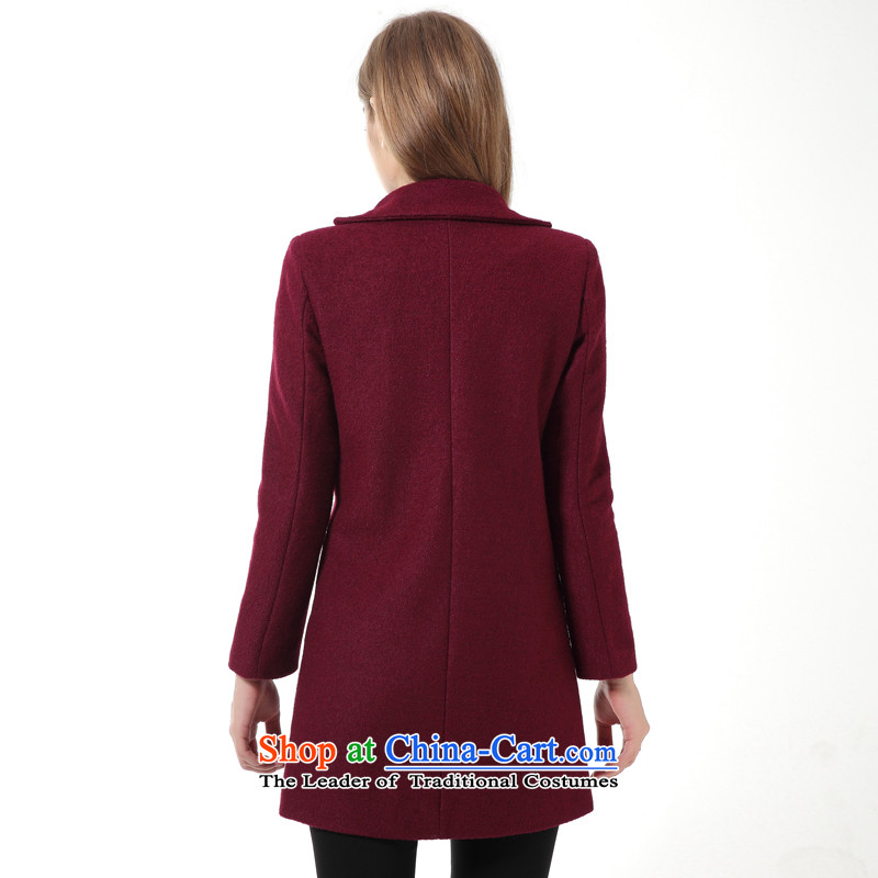 Elizabeth St wool coat is intended in the female)? long jacket female clamp unit sub-thick autumn and winter, SY588030 wine red clip cotton M to San (shayisheng windsor) , , , shopping on the Internet