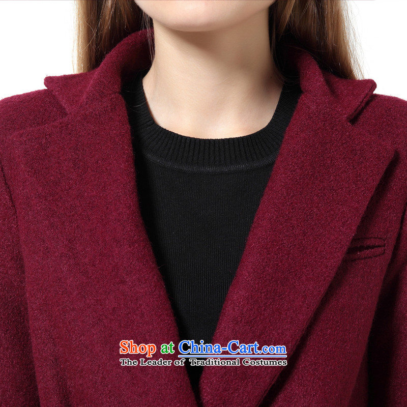 Elizabeth St wool coat is intended in the female)? long jacket female clamp unit sub-thick autumn and winter, SY588030 wine red clip cotton M to San (shayisheng windsor) , , , shopping on the Internet