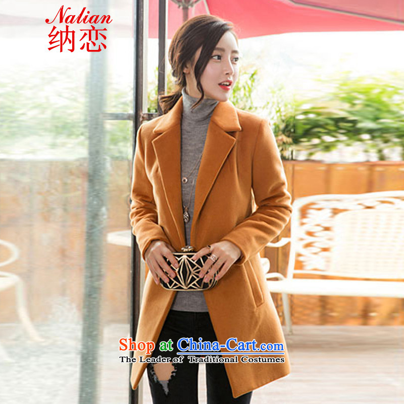 In2015 Winter Land new coats Korean_?   in the medium to long term_?? jacket Gross Gross sub-coats female orange?M