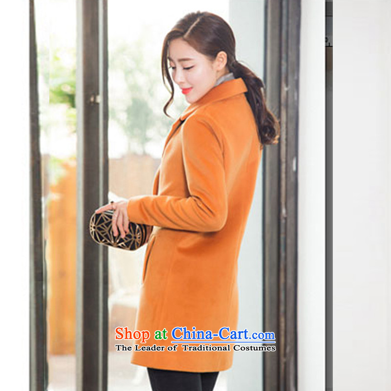 In 2015 Winter Land new coats Korean)?   in the medium to long term)?? jacket Gross Gross sub-coats female orange? M, land (nalian) , , , shopping on the Internet