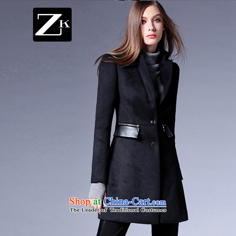 Zk Western women 2015 Fall/Winter Collections New Sau San video thin western minimalist jacket in gross? Long a wool coat black L,zk,,, shopping on the Internet