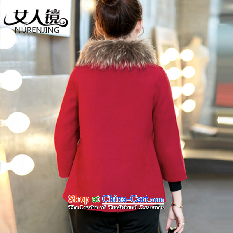  2015 Korean woman mirror the new Small incense funnels canopies gross shortage of female jacket is a winter coats shawl #S686 female red XL115-133, woman nurenjing Mirror () , , , shopping on the Internet