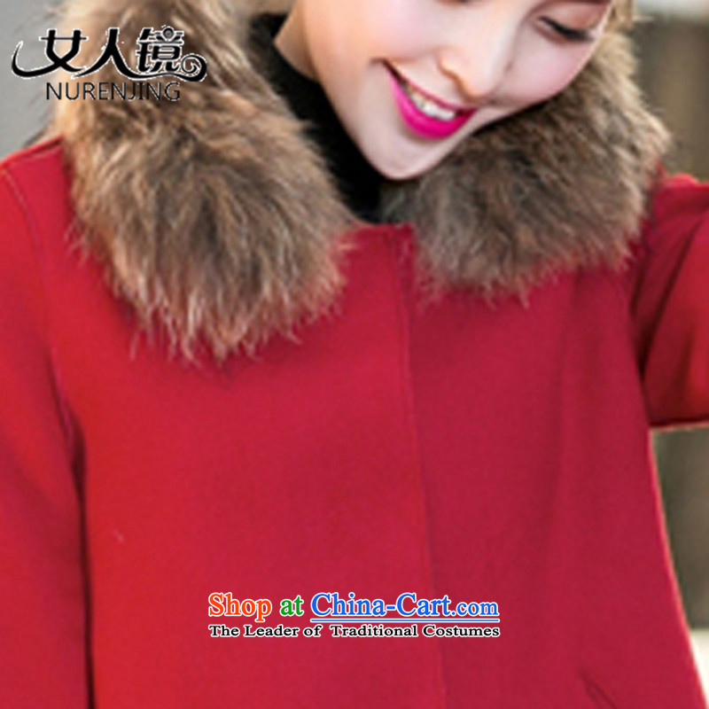  2015 Korean woman mirror the new Small incense funnels canopies gross shortage of female jacket is a winter coats shawl #S686 female red XL115-133, woman nurenjing Mirror () , , , shopping on the Internet