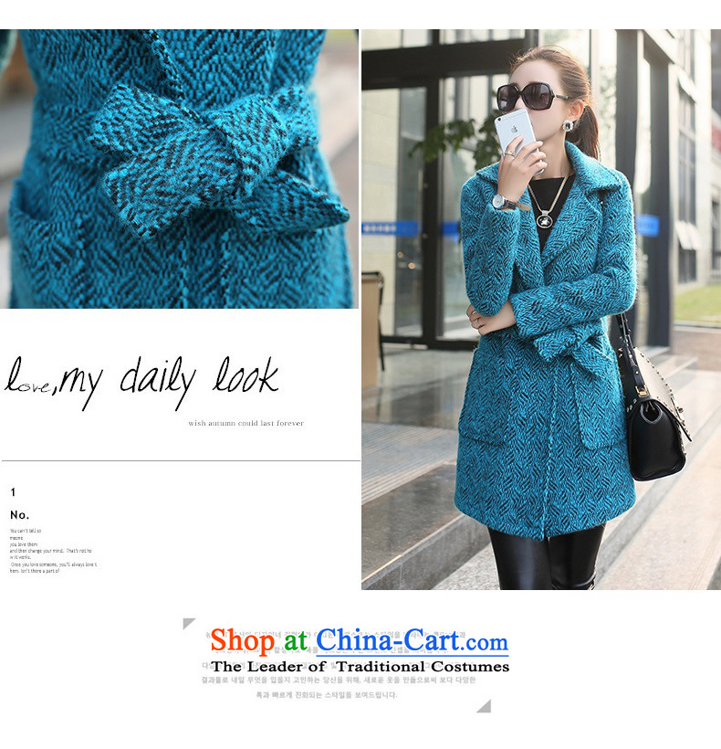 Pretty shadow gross flows in female coat? Long 2015 autumn and winter new Korean female jacket is 