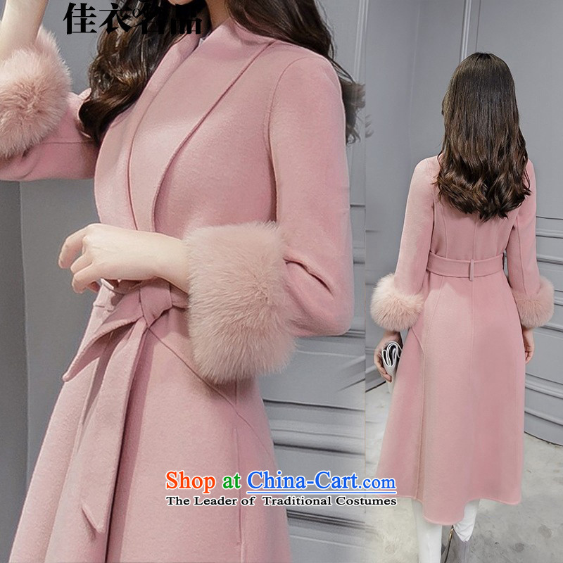 Better, Yi 2015 winter new Korean fashion v-neck autumn and winter coats that? long hair? jacket M8521 Sau San rouge toner , L, better Yi, , , , shopping on the Internet