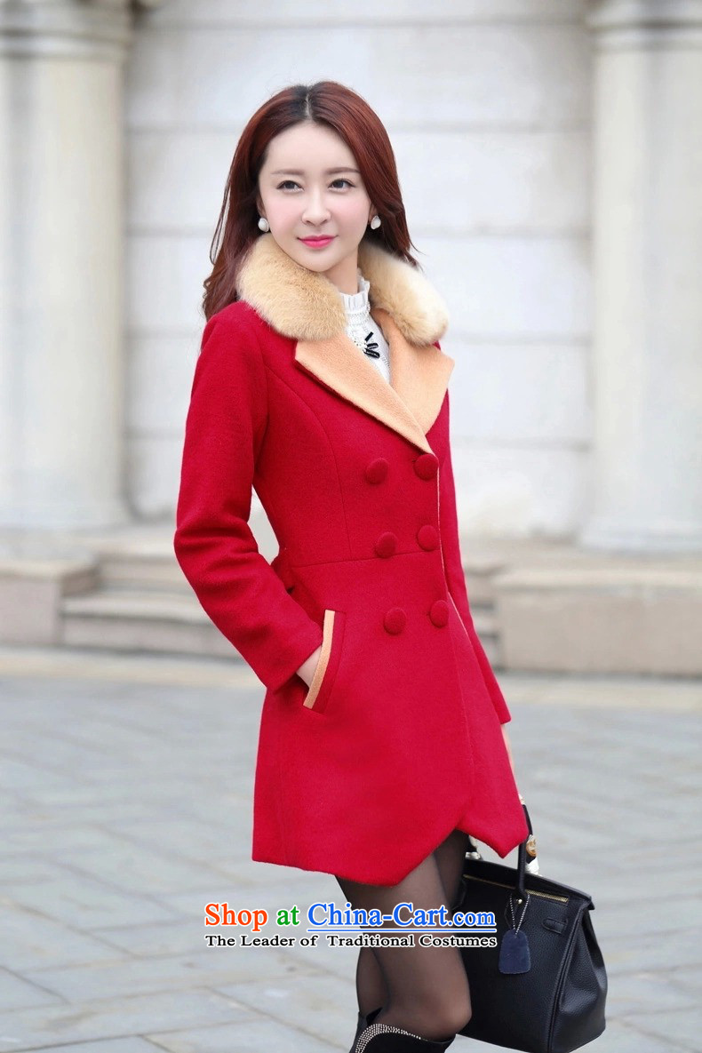 Yi Kyung Hyang 2015 Autumn load ring new double-color spell long suit for Sau San? What Gross Gross flows of coats jacket HY1277 RED L picture, prices, brand platters! The elections are supplied in the national character of distribution, so action, buy now enjoy more preferential! As soon as possible.