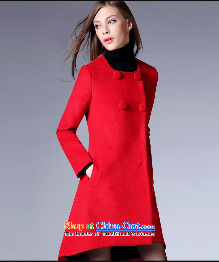 Women 2015 Fall/Winter Collections in the new round-neck collar long double-time gross? a wool coat female jacket female red S picture, prices, brand platters! The elections are supplied in the national character of distribution, so action, buy now enjoy more preferential! As soon as possible.