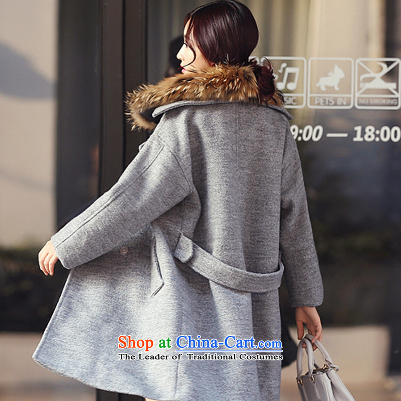 The fall of 2015 taipingwang in long hair? coats female 875 gray  m,taipingwang,,, shopping on the Internet