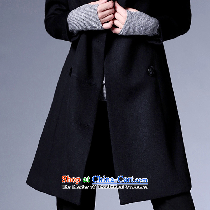 Zk Western women 2015 Fall/Winter Collections new suit for gross butted? Long Sau San a wool coat female black woolen coat Xl,zk,,, shopping on the Internet