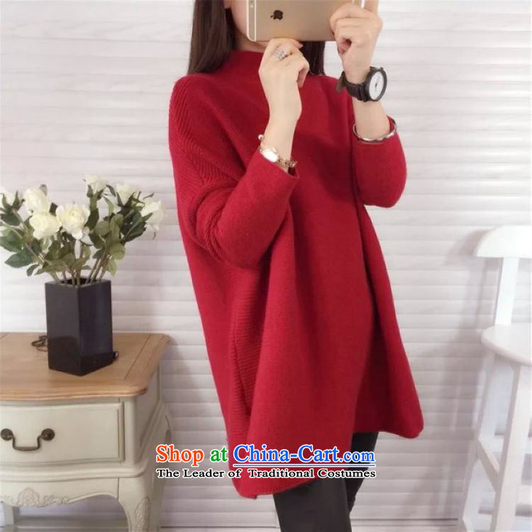 Sophie  2015 autumn and winter left) version version of large Korean female thick mm thin with video-semi-high collar in long loose video thin woolen pullover 200 catties better wearing a red are code picture, prices, brand platters! The elections are supplied in the national character of distribution, so action, buy now enjoy more preferential! As soon as possible.