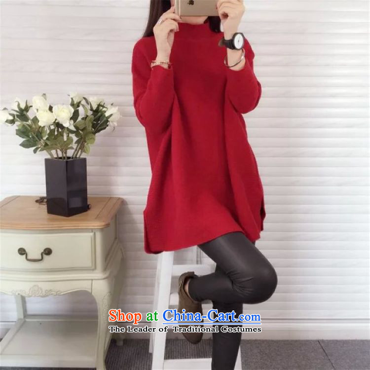 Sophie  2015 autumn and winter left) version version of large Korean female thick mm thin with video-semi-high collar in long loose video thin woolen pullover 200 catties better wearing a red are code picture, prices, brand platters! The elections are supplied in the national character of distribution, so action, buy now enjoy more preferential! As soon as possible.