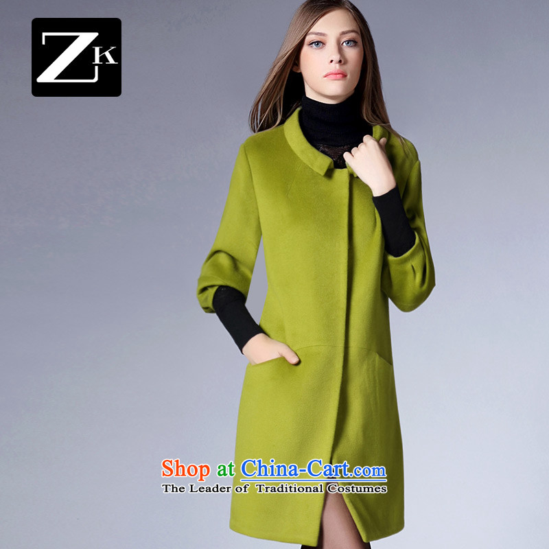 Zk Western women 2015 Fall/Winter Collections New 7 cuff gross foreign women in sleeve? Long Sau San dolls for a wool coat green M,zk,,, shopping on the Internet