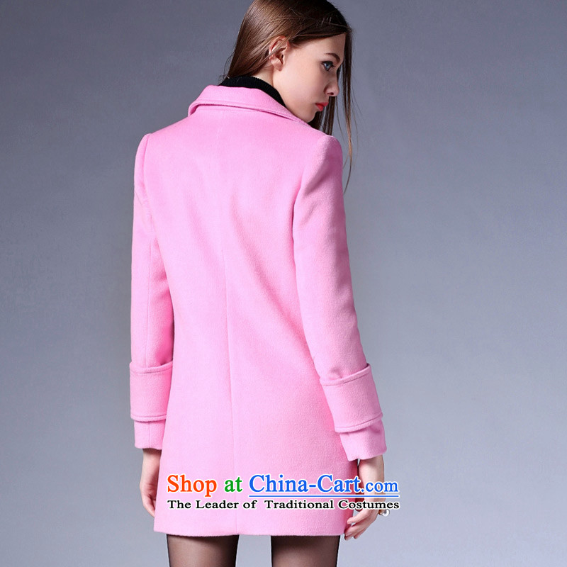 Zk Western women 2015 Fall/Winter Collections new suit for simple single row clip hair? jacket female Sau San a wool coat pink L,zk,,, shopping on the Internet