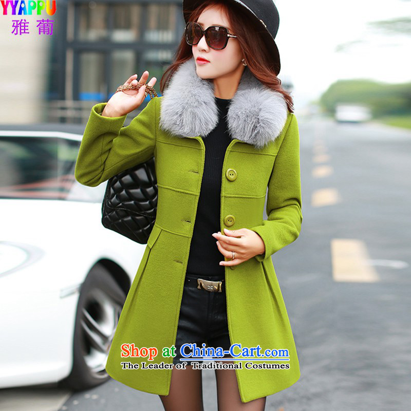 Jacob Portuguese Gross Korean female jacket?   In Korea long thin graphics gross? green?L 116 female Coats