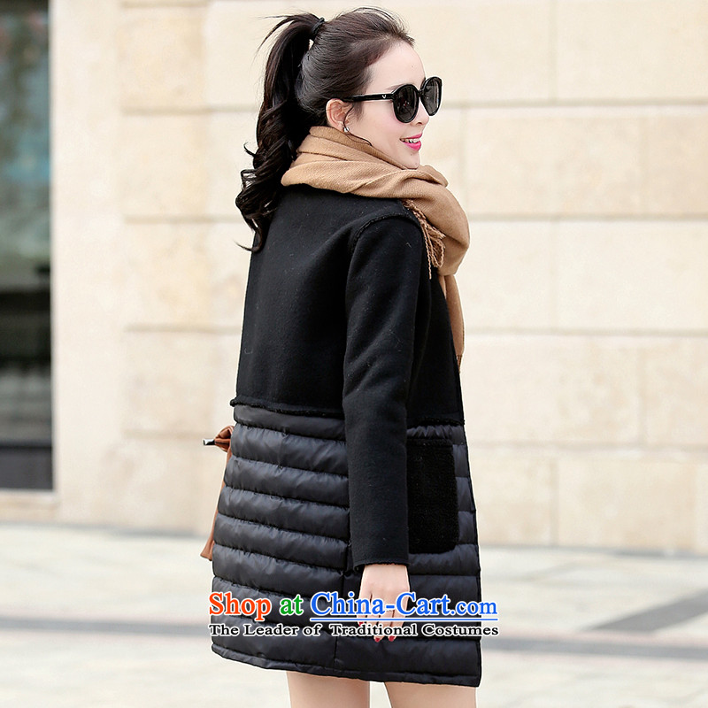 The thousands of 2015 autumn and winter clothes in gross? coats of Korean loose thick coat thick black hair? M, the chin (BENQIAN) , , , shopping on the Internet