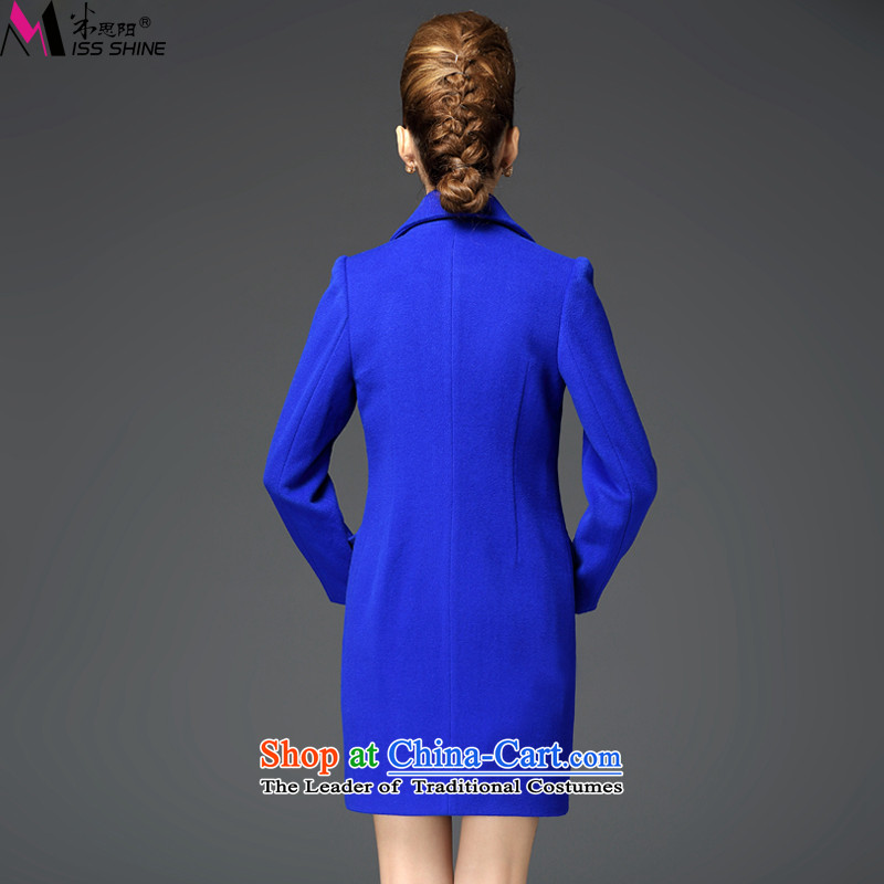 Meath Yang original fang 2015 autumn and winter included new long-sleeved jacket gross? in double-long coats of female blue S? m missshine Yang (Cisco) , , , shopping on the Internet