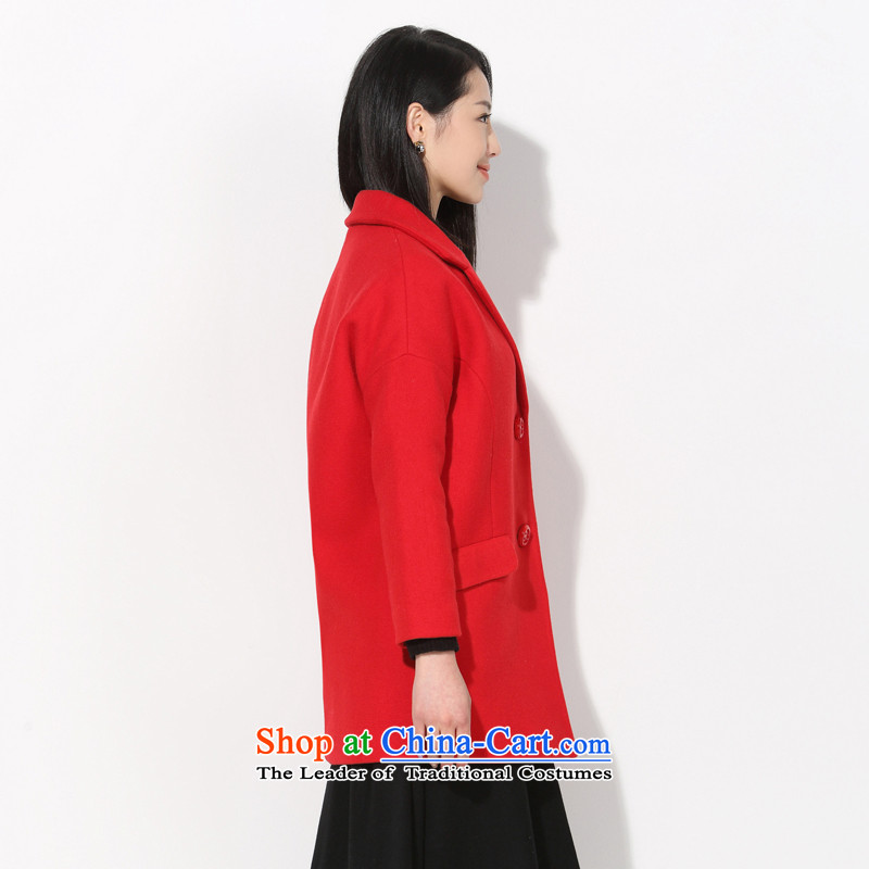 A romantic RMEO/ 2015 Winter Female new stylish and elegant wild Lok rotator cuff wool overcoats 85466111? RED M, a romantic shopping on the Internet has been pressed.