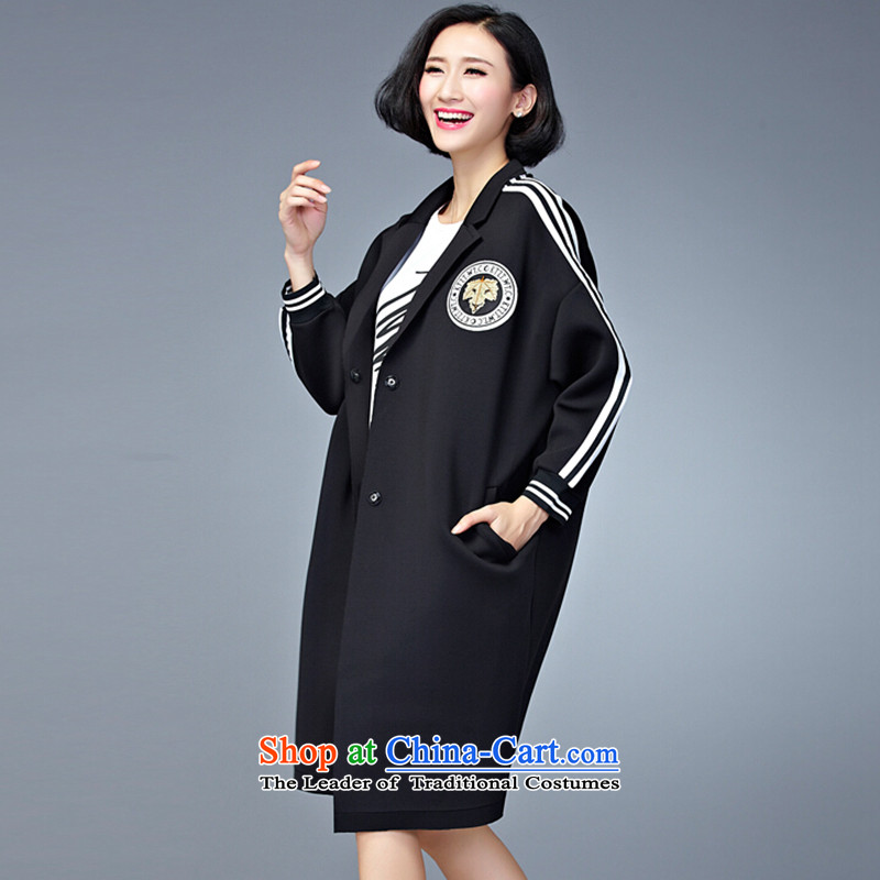 Mr James TIEN Yi Won windbreaker women larger female 200 catties jacket extra thick people dress chubby woman thick sister lax with graphics, increase to thin female winter clothing black large numbers are Code 100 to 200 catties can penetrate, Jun Yi Han
