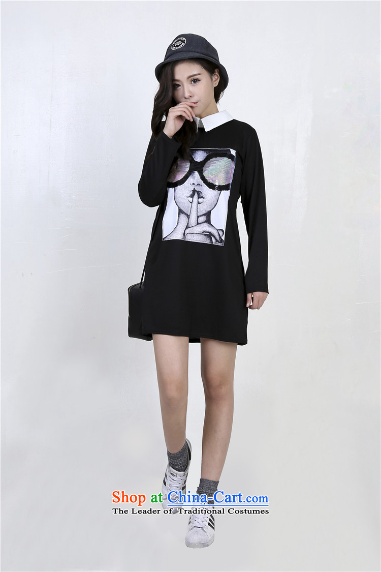 Mr Hui 2015 autumn and winter, XL female thick sister Long-Sleeve Shirt expertise, forming the catty 200 mm in length) on-chip dresses 6269 Black 3XL picture, prices, brand platters! The elections are supplied in the national character of distribution, so action, buy now enjoy more preferential! As soon as possible.