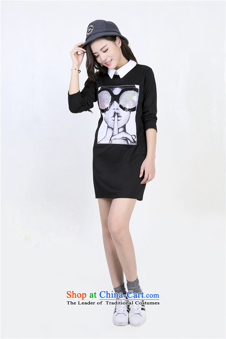 Mr Hui 2015 autumn and winter, XL female thick sister Long-Sleeve Shirt expertise, forming the catty 200 mm in length) on-chip dresses 6269 Black 3XL picture, prices, brand platters! The elections are supplied in the national character of distribution, so action, buy now enjoy more preferential! As soon as possible.
