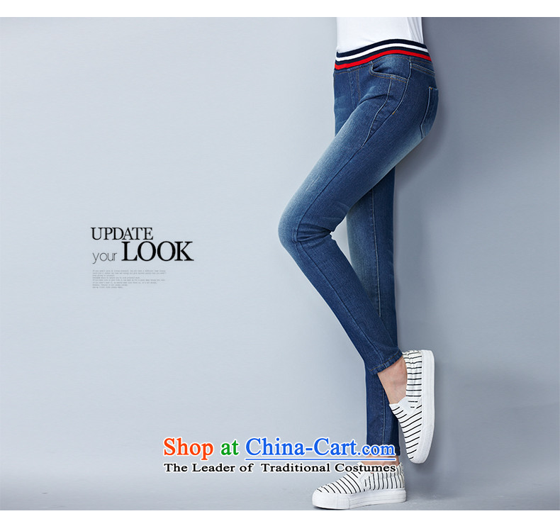 Larger ladies pants autumn and winter, thick mm thick jeans stretch the lint-free elastic waist plus woolen pants blue L picture, prices, brand platters! The elections are supplied in the national character of distribution, so action, buy now enjoy more preferential! As soon as possible.