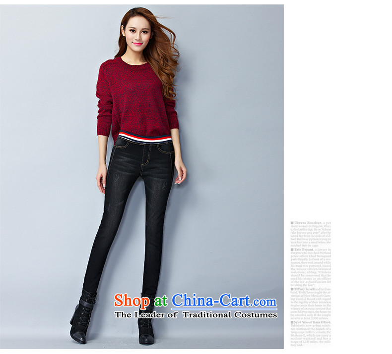 Larger ladies pants autumn and winter, thick mm thick jeans stretch the lint-free elastic waist plus woolen pants blue L picture, prices, brand platters! The elections are supplied in the national character of distribution, so action, buy now enjoy more preferential! As soon as possible.