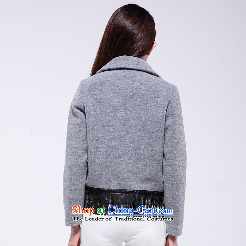 Flower to 2015 winter clothing new Korean lapel gross? edging short-jacket)? female 30VD40663 light gray , flower to (duoyi) , , , shopping on the Internet