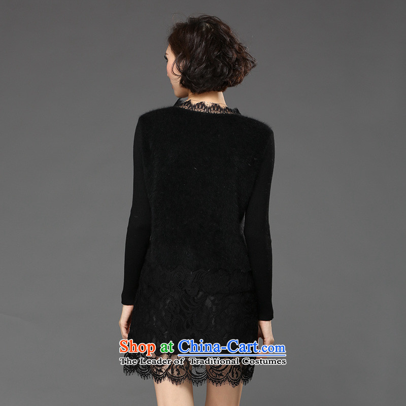 The Eternal Soo-winter dresses to increase women's code thick mm sister 2015 Fall/Winter Collections thick, Hin thin lace forming the new dresses knitting black long-sleeved 4XL, eternal Soo , , , shopping on the Internet