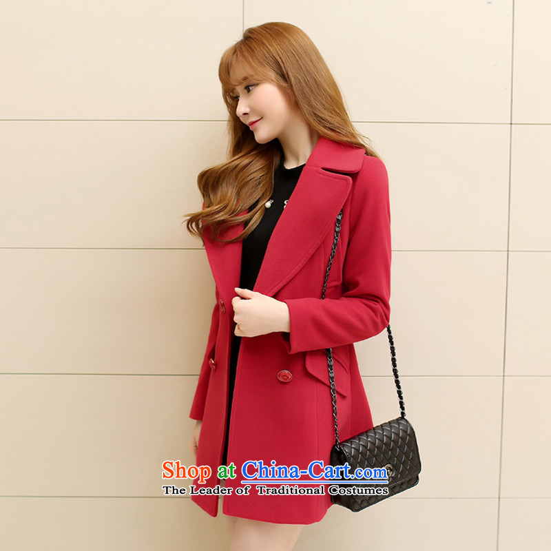 Yun Feng 2015 autumn and winter coats? the new Korean female coat? gross in Sau San stylish long hair? female red , L, Minister Yoon jacket maple , , , shopping on the Internet