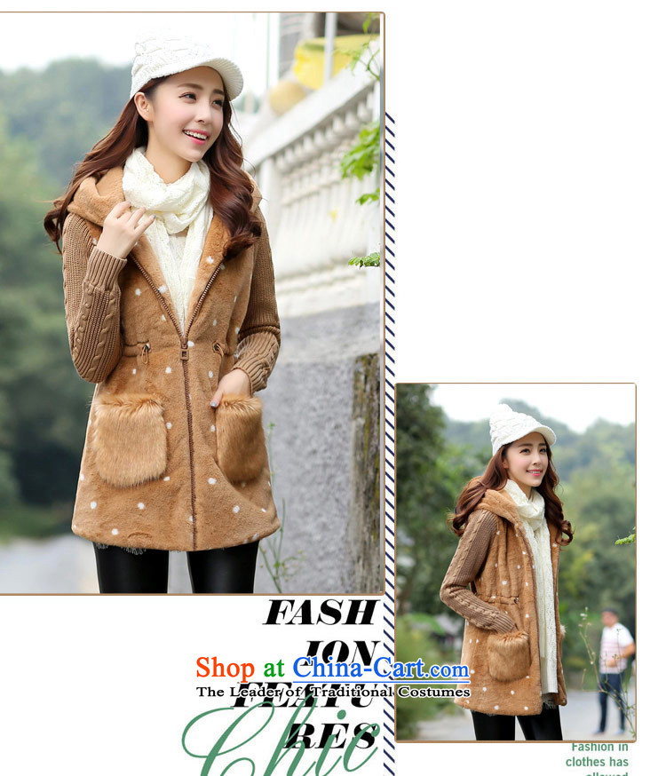 In  2015 winter-Logo Korean girls gross Rabbit fur coats? The grass long cap sweater new khaki L picture, prices, brand platters! The elections are supplied in the national character of distribution, so action, buy now enjoy more preferential! As soon as possible.