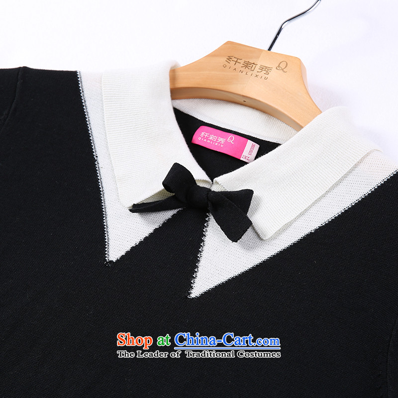 The former Yugoslavia Li Sau 2015 Fall/Winter Collections of new large MM thick female Korean Color Plane Collision lapel bow tie woolen pullover women 1558 Black 3XL, Yugoslavia Li Sau-shopping on the Internet has been pressed.