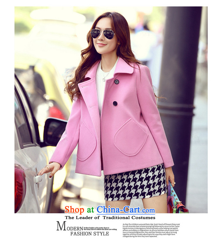 Sin has  new winter 2015 stylish look of Sau San video thin solid-colored short of Korean double-reverse collar gross? coats female light pink thick warm    M picture, prices, brand platters! The elections are supplied in the national character of distribution, so action, buy now enjoy more preferential! As soon as possible.