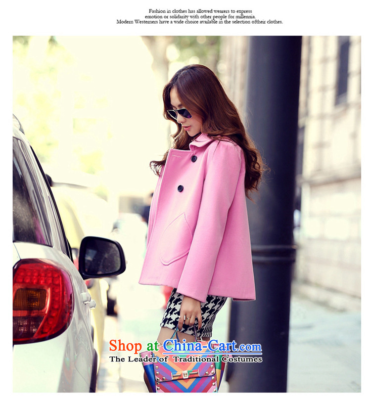 Sin has  new winter 2015 stylish look of Sau San video thin solid-colored short of Korean double-reverse collar gross? coats female light pink thick warm    M picture, prices, brand platters! The elections are supplied in the national character of distribution, so action, buy now enjoy more preferential! As soon as possible.