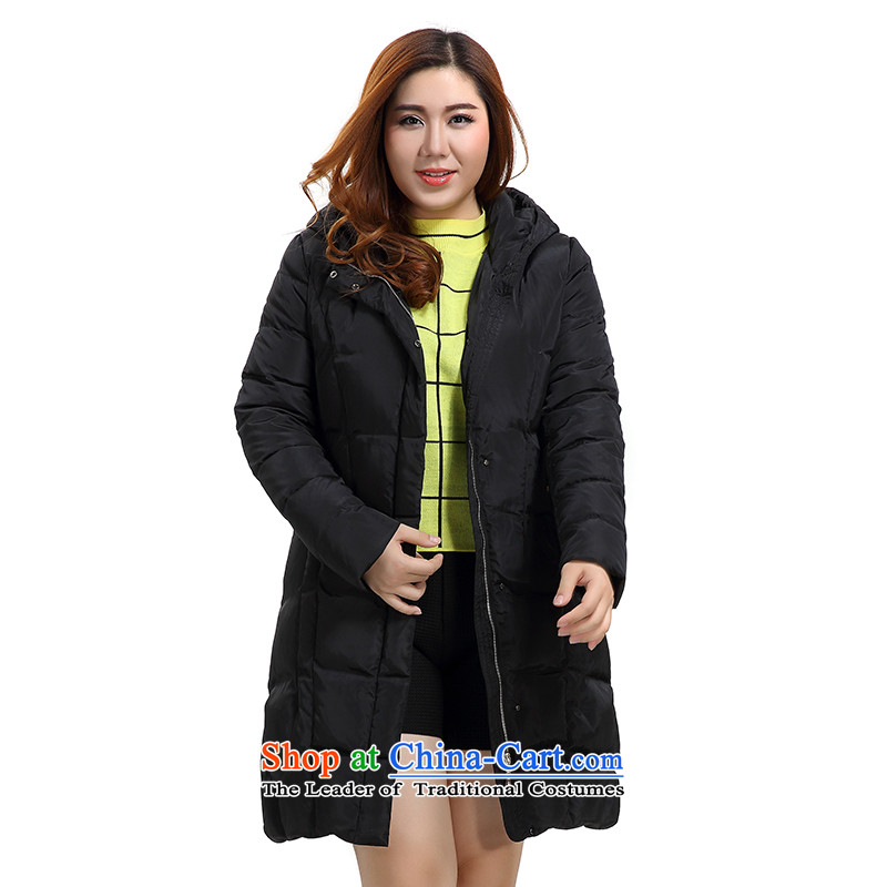 The former Yugoslavia Li Sau 2015 autumn and winter new larger female thick MM cap thin warm and comfortable in long coats female black 3XL, between 0627 Small Li Sau-shopping on the Internet has been pressed.