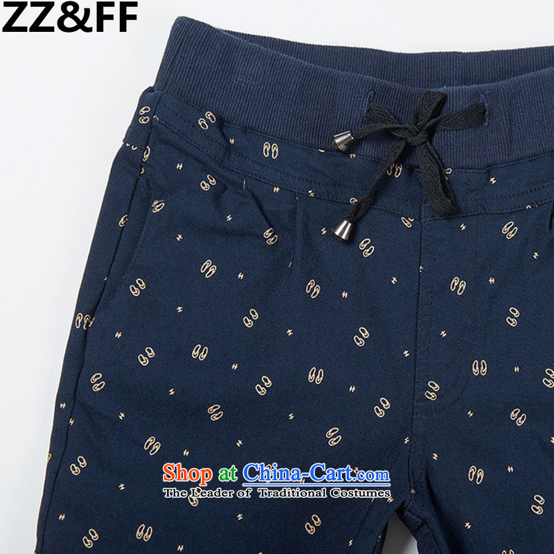 2015 Autumn and winter Zz&ff new Korean version of Fat MM trendy decorated in video code female thin plus lint-free pant 386 Navy XL,ZZ&FF,,, large shopping on the Internet